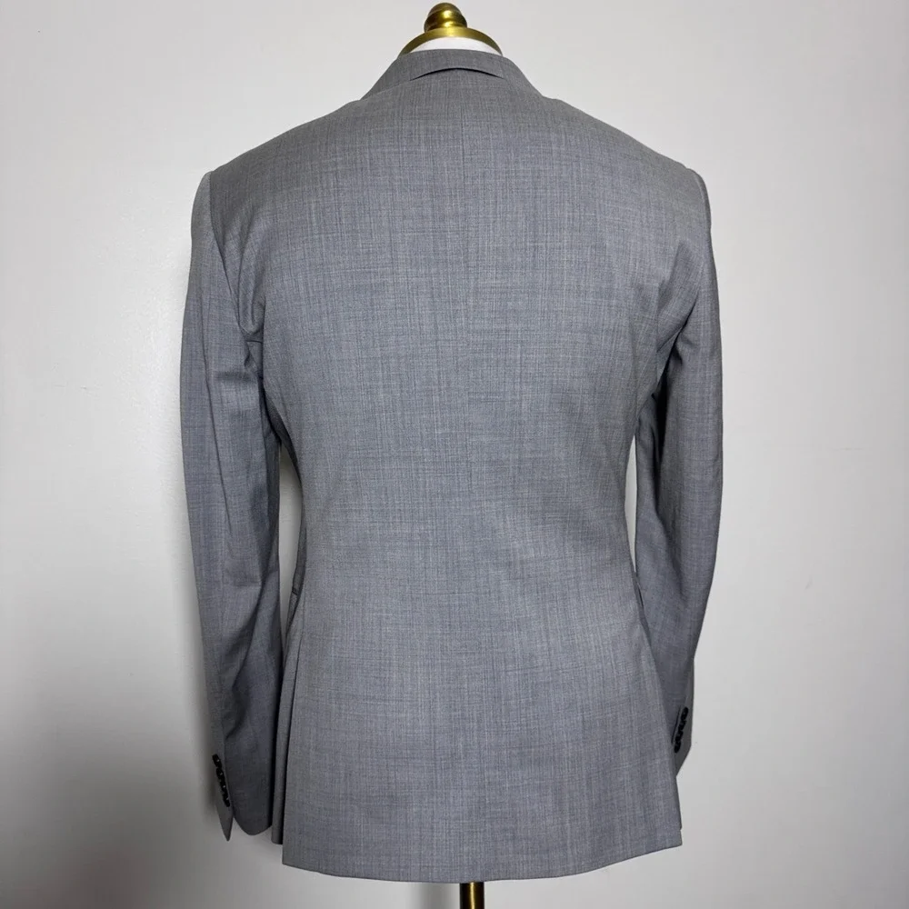Bonobos Blazer Mens 38R Light Gray Solid Athletic Fit‎ Wool Blend Two-Button